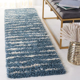 Safavieh Venus Shag 600 2'-2" x 8'-0" Rug in Turquoise / Ivory