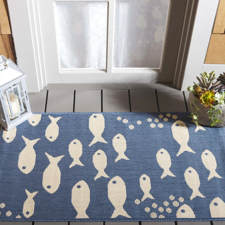 Safavieh Courtyard 2'-0" x 3'-7" Rug in Blue / Beige