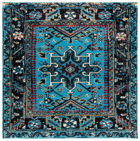 Safavieh Vintage Hamadan 6'-7" x 6'-7" Rug in Light Blue / Black