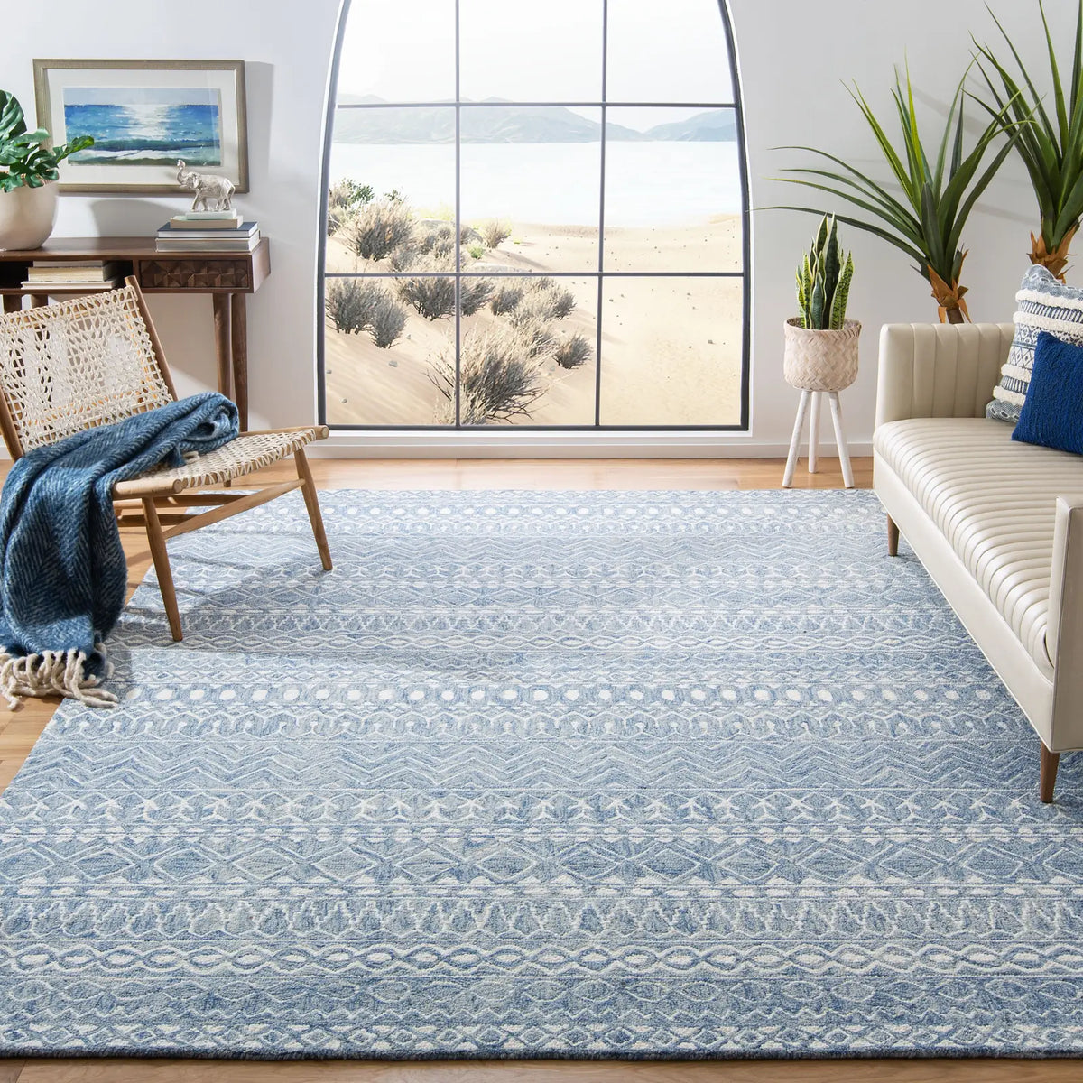 Safavieh Micro-Loop 10'-0" x 14'-0" Rug in Blue / Ivory