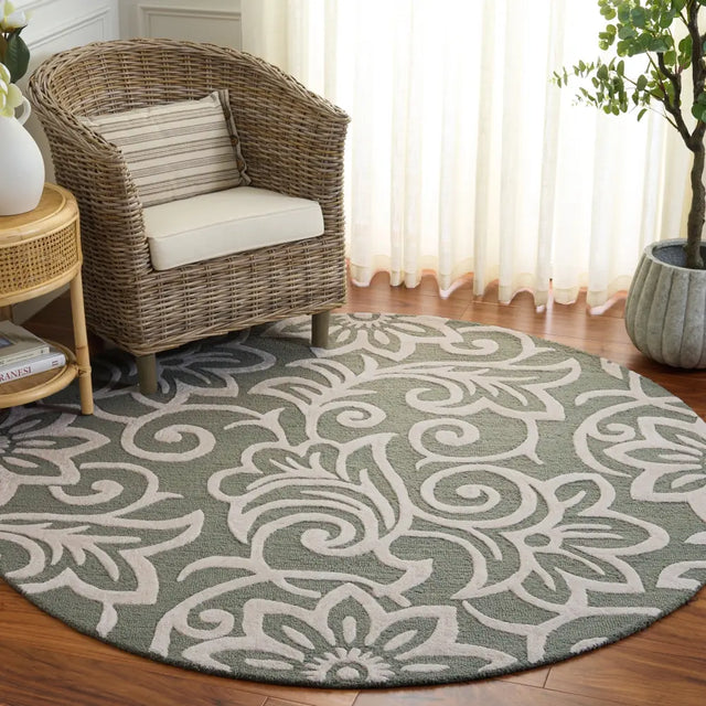 Safavieh Glamour 6'-0" x 6'-0" Rug in Sage Green / Ivory