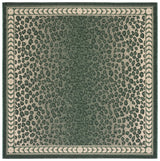 Safavieh Courtyard 6'-7" x 6'-7" Rug in Dark Green / Ivory