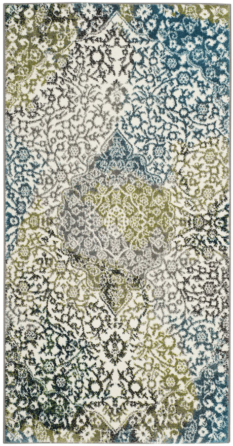 Safavieh Watercolor 2'-7" x 5'-0" Rug in Ivory / Peacock Blue