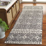 Safavieh Micro-Loop 2'-3" x 11'-0" Rug in Black / Ivory