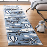 Safavieh Carousel Kids 100 2'-0" x 8'-0" Rug in Blue / Ivory