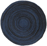 Safavieh Braided 4'-0" x 4'-0" Rug in Navy / Black