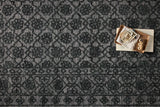 Loloi Cecelia Cec-01 Smoke/Dk. Grey Rug - styled aerial 1