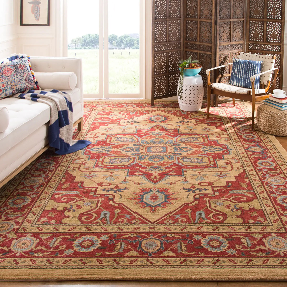 Safavieh Mahal 10'-0" x 14'-0" Rug in Red / Natural