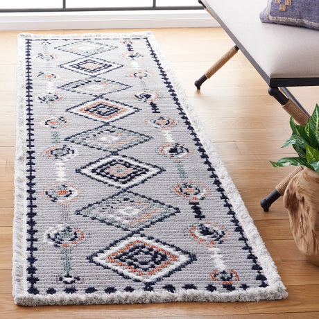 Safavieh Marrakesh 2'-2" x 8'-0" Rug in Grey / Blue Rust