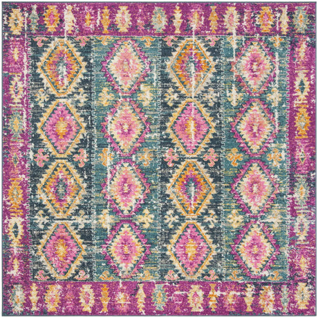 Safavieh Madison 6'-7" x 6'-7" Rug in Fuchsia / Blue