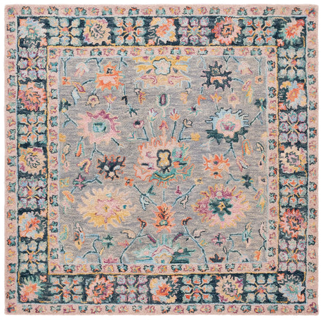 Safavieh Blossom 5'-0" x 5'-0" Rug in Grey / Pink