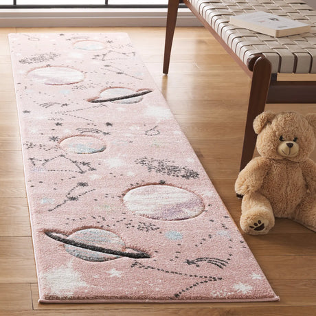 Safavieh Carousel Kids 100 2'-0" x 8'-0" Rug in Pink / Purple