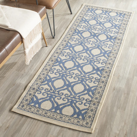 Safavieh Courtyard 2'-3" x 6'-7" Rug in Natural / Blue