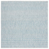Safavieh Courtyard 6'-7" x 6'-7" Rug in Light Grey / Aqua