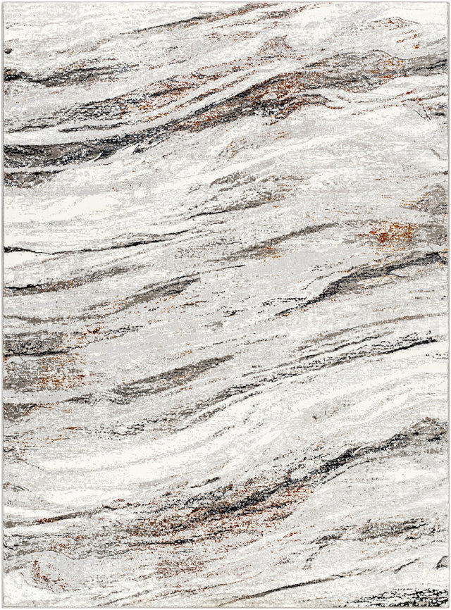 Surya Allegro Plus Agp-2307 Ivory, Charcoal, Light Gray, Black, Rust, Amber Rug.