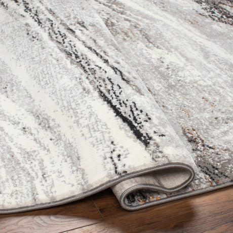 Surya Allegro Plus Agp-2307 Ivory, Charcoal, Light Gray, Black, Rust, Amber Rug.