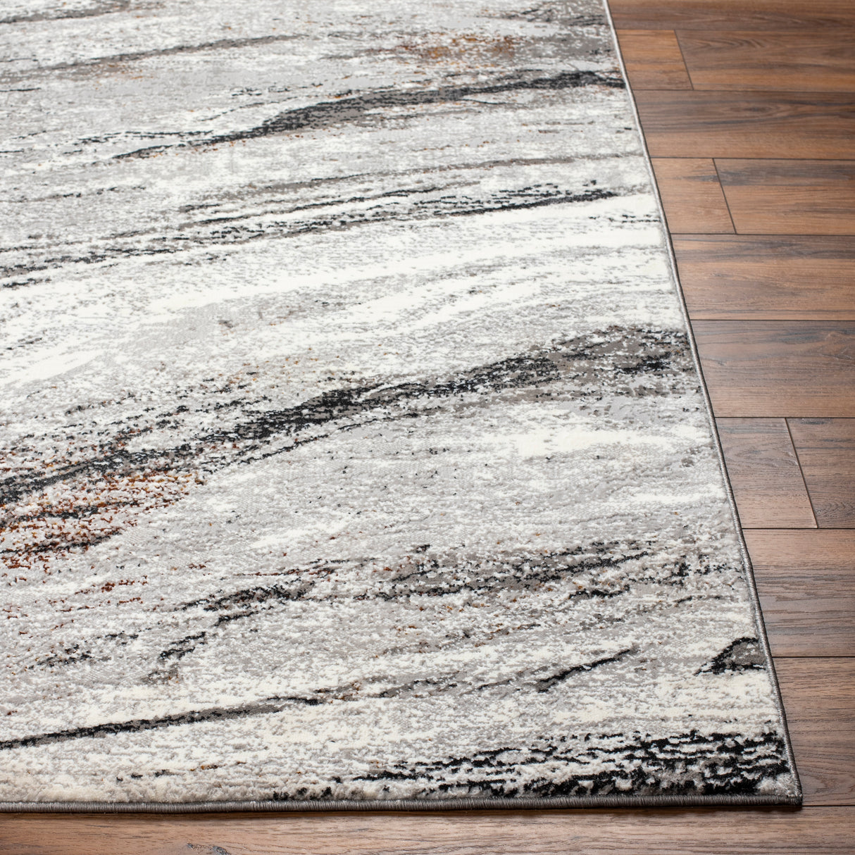 Surya Allegro Plus Agp-2307 Ivory, Charcoal, Light Gray, Black, Rust, Amber Rug.