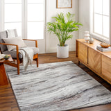 Surya Allegro Plus Agp-2307 Ivory, Charcoal, Light Gray, Black, Rust, Amber Rug.