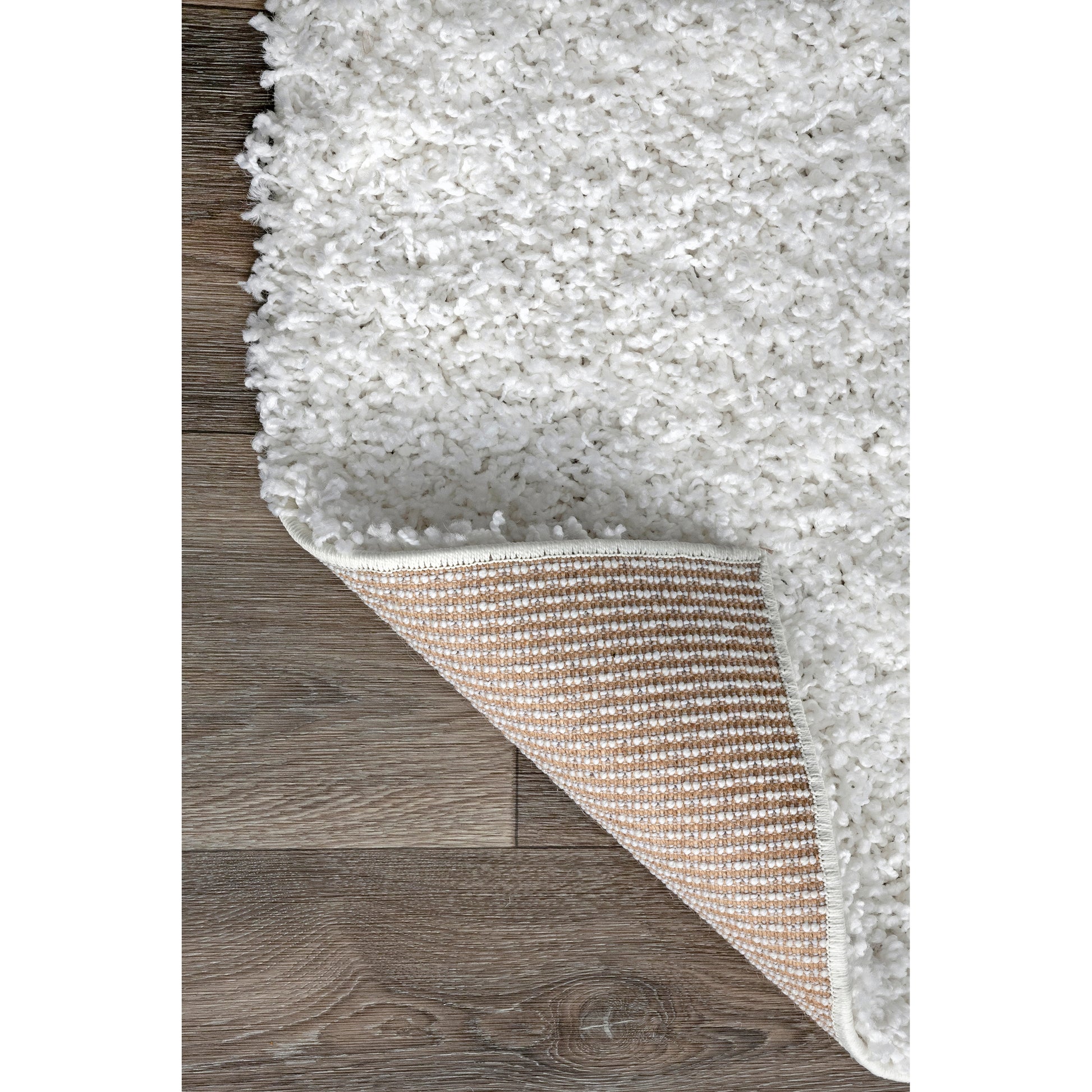 Nuloom Gwenyth Solid Shag Ozus02A White Area Rug