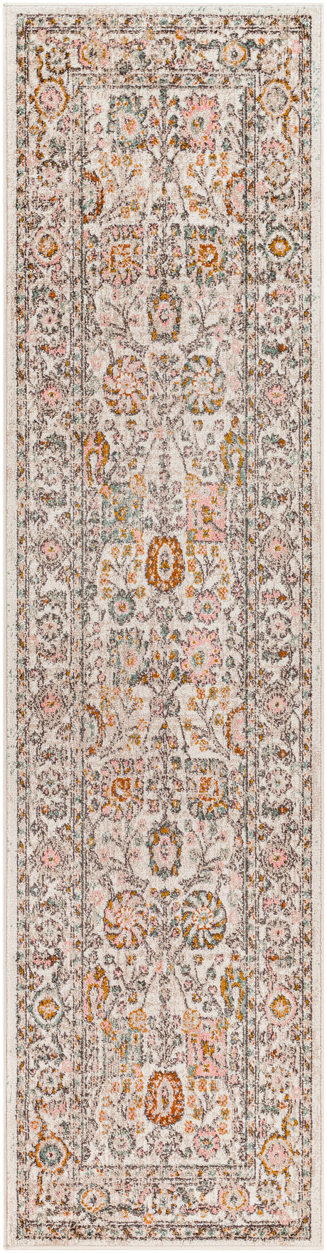 Surya Ankara Akr-2332 Dusty Pink, Off-White, Sky Blue, Light Gray, Charcoal, Mustard Rug.