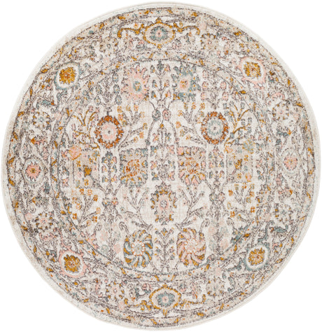 Surya Ankara Akr-2332 Dusty Pink, Off-White, Sky Blue, Light Gray, Charcoal, Mustard Rug.