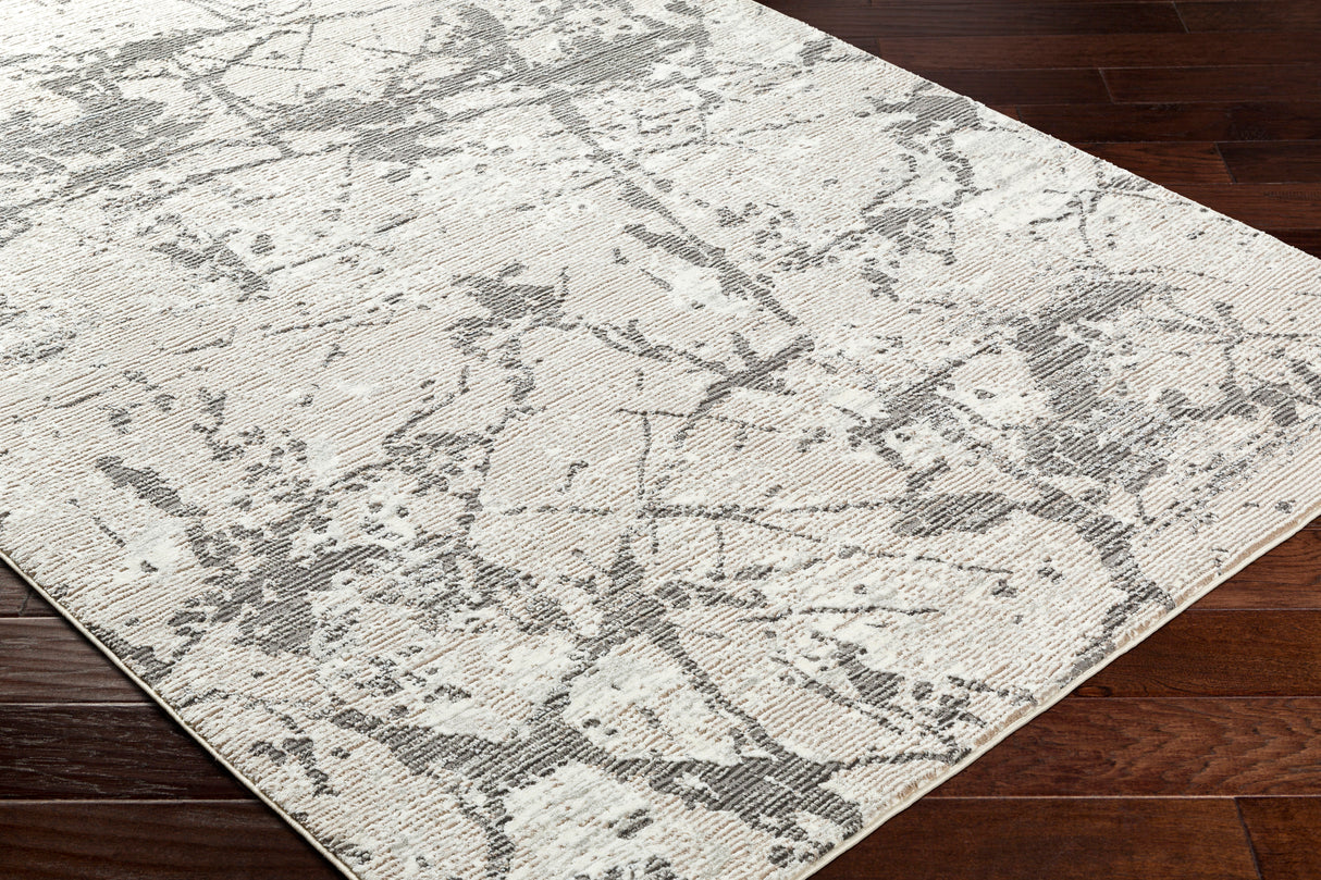 Surya Alder Ald-2314 Ivory, Taupe, Tan, Gray, Charcoal, Light Slate Rug.