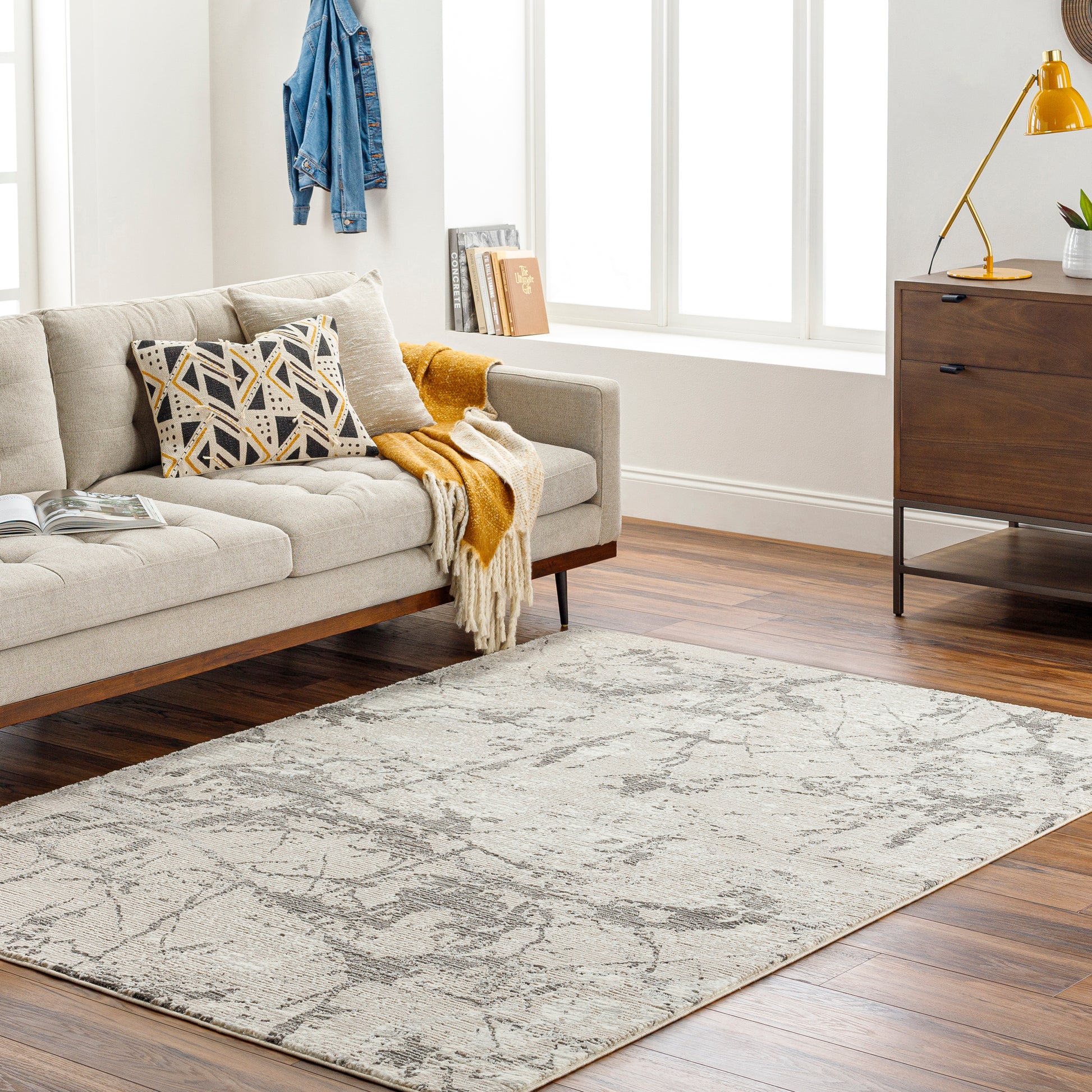 Surya Alder Ald-2314 Ivory, Taupe, Tan, Gray, Charcoal, Light Slate Area Rug