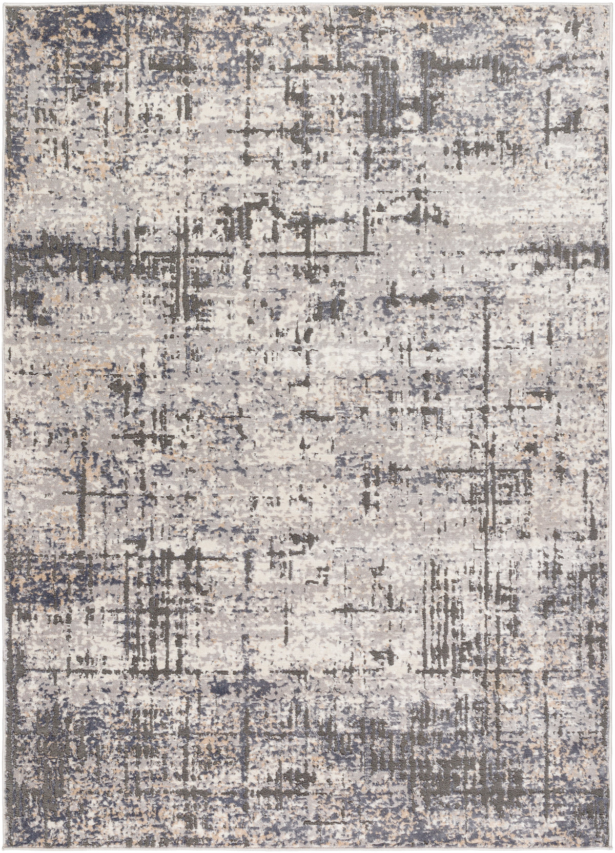 Surya Alamo Alo-2310 Gray, Off-White, Charcoal, Black, Tan Rug.
