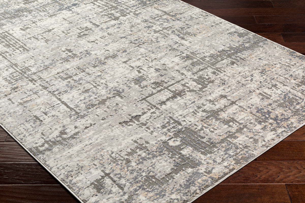 Surya Alamo Alo-2310 Gray, Off-White, Charcoal, Black, Tan Rug.