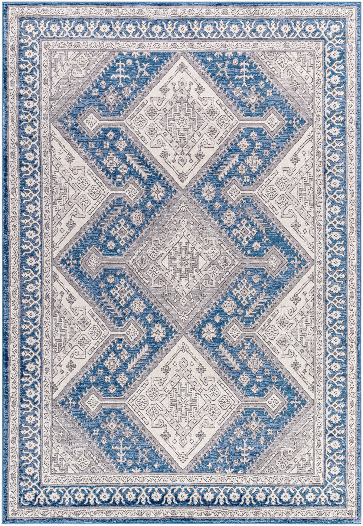 Surya Alamo Alo-2317 Black, Off-White, Charcoal, Navy Rug.