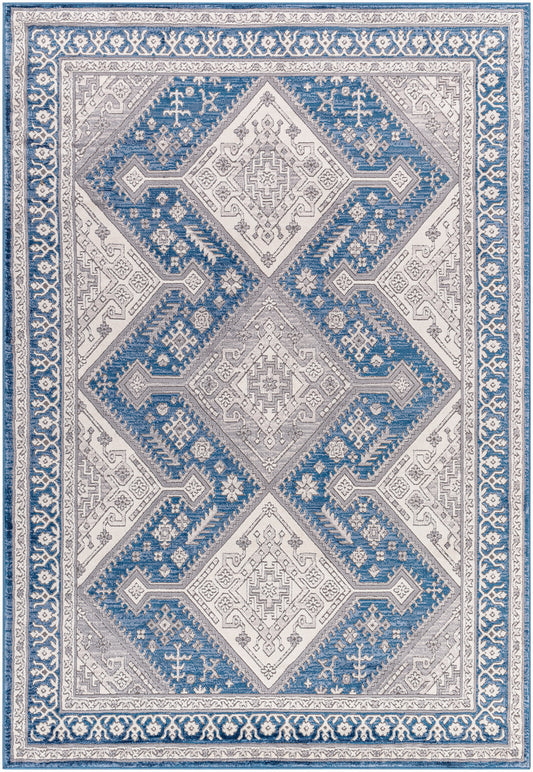 Surya Alamo Alo-2317 Black, Off-White, Charcoal, Navy Area Rug