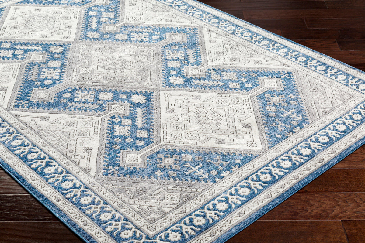 Surya Alamo Alo-2317 Black, Off-White, Charcoal, Navy Rug.