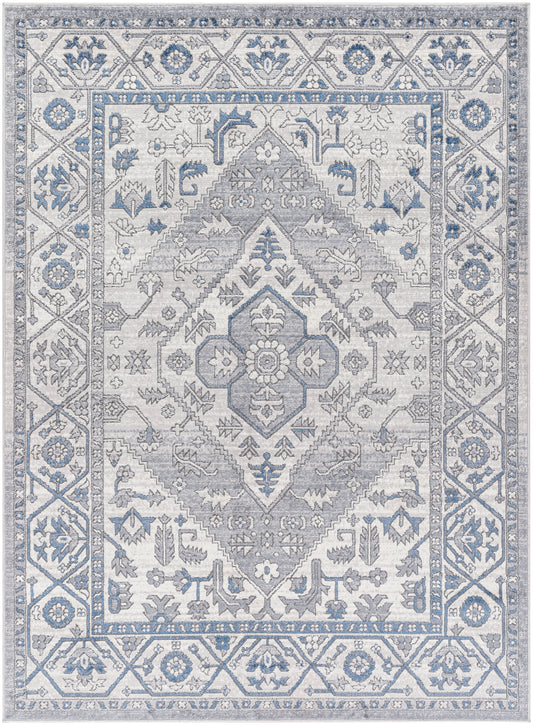 Surya Alamo Alo-2318 Black, Gray, Navy, Off-White Area Rug