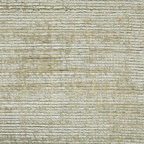 Hand-woven striped sand area rug with textured looped pile, rectangle.