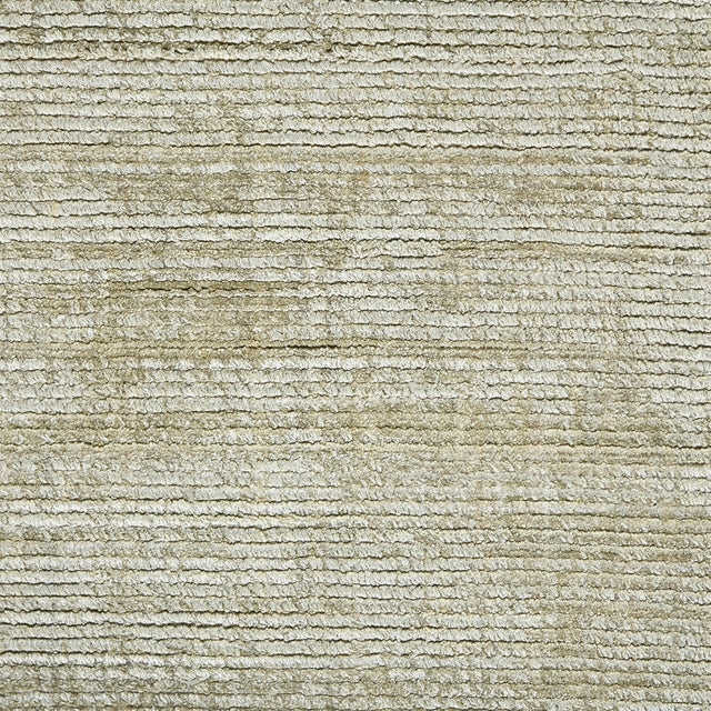 Hand-woven striped sand area rug with textured looped pile, rectangle.