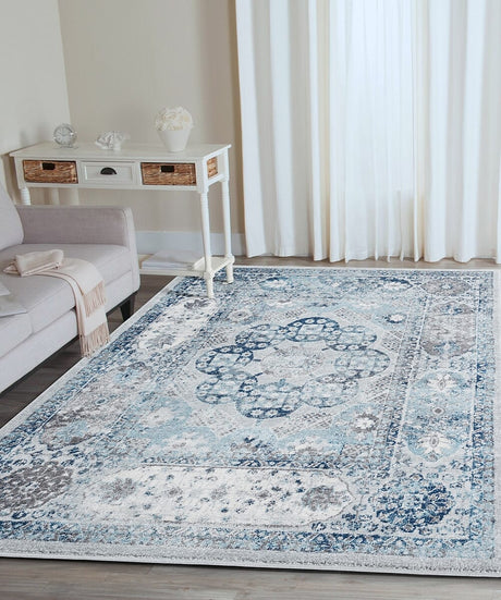 Amer Alexandria Alx-83 Gray Sea Blue Rugs.