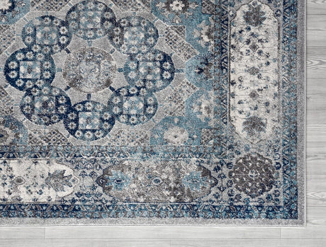 Amer Alexandria Alx-83 Gray Sea Blue Rugs.