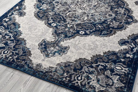 Amer Alexandria Alx-86 Ivory Navy Rugs.