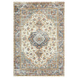 Amer Allure Classic Medallion Power-Loom Ivory/Navy Blue Area Rug
