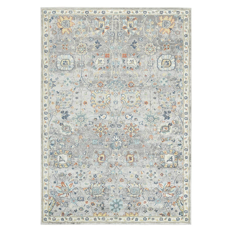 Amer Bohemian Classic Floral Indoor-Outdoor Gray Area Rug