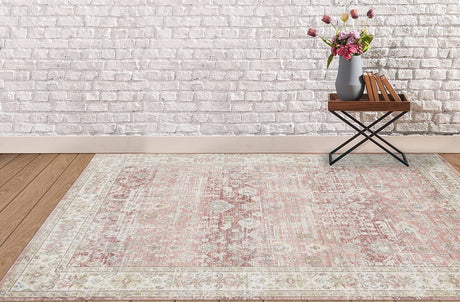 Amer Century Cen-8 Salmon Pink Ivory Rugs.