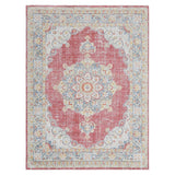 Amer Century Vintage Medallion Power-Loom Burgundy Red/Teal Rug