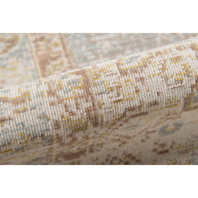 Rug border close-up with textured weave and subtle fringe along the edge