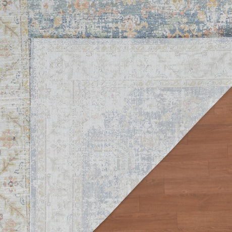 Amer Century Vintage Medallion Power-Loom Indigo Blue/Ivory Rug