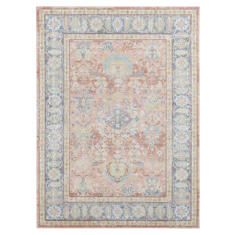 Amer Century Vintage Medallion Power-Loom Living Coral Runner Rug