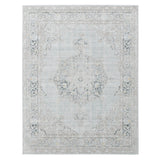 Amer Century Vintage Medallion Power-Loom Sea Mist Runner Rug
