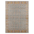 Amer Eternal Farmhouse Bordered Power-Loom Teal/Gold Area Rug