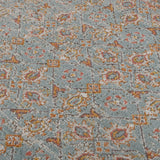 Amer Eternal Farmhouse Bordered Power-Loom Teal/Gold Area Rug