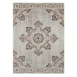 Amer Eternal Farmhouse Medallion Power-Loom Beige/Sand Area Rug