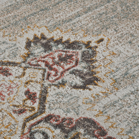 Amer Eternal Farmhouse Medallion Power-Loom Beige/Sand Area Rug